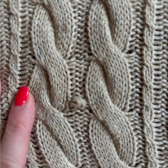 JEANNE PIERRE Cream Cable Knit Turtleneck Sweater​ - Picture 2 of 4